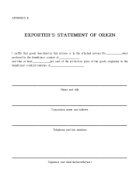 Exporter statement of Origin