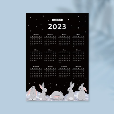 2023년 달력(원페이지,PPT달력,달토끼)