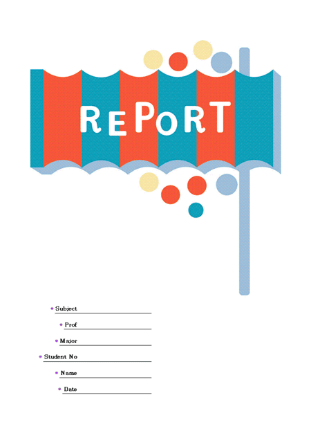 레포트 표지(색 동그라미) 샘플, 양식 다운로드